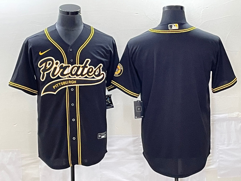 Men's Pittsburgh Pirates Black Blank Jersey Joint Edition